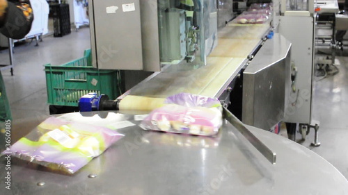 Fliessband Lebensmittelverpackungen