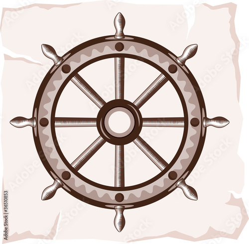 Old ship wheel