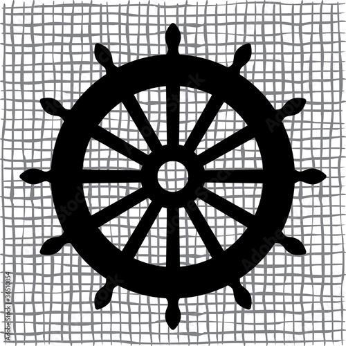 Old ship wheel icon