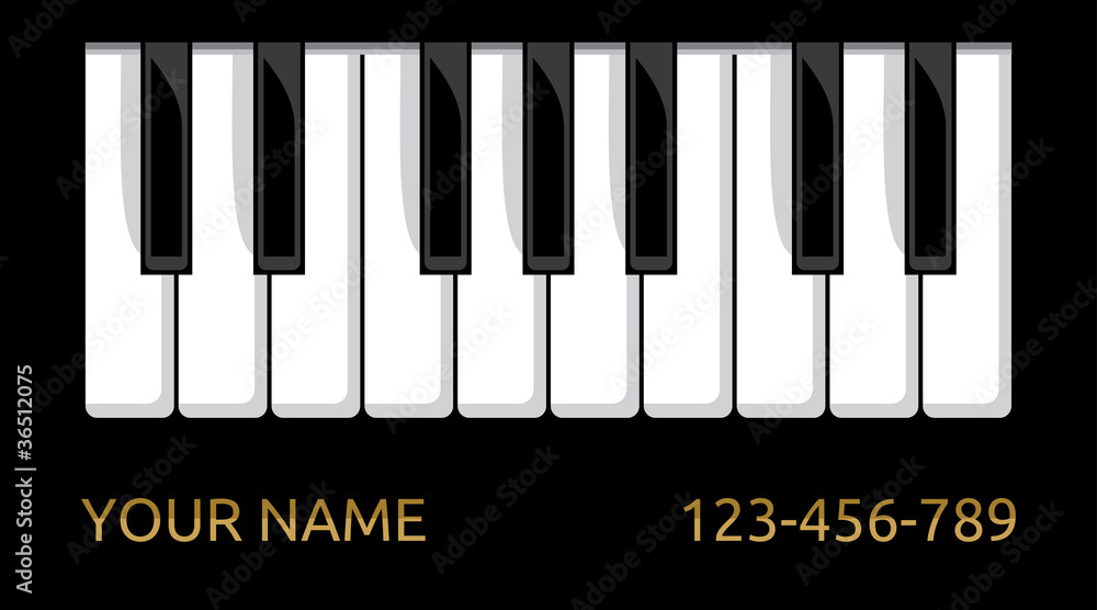 Fototapeta premium Piano business card