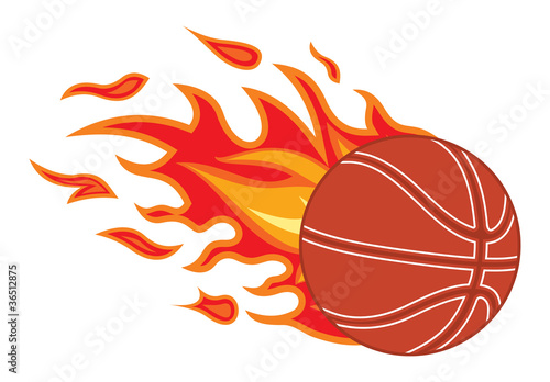 basketball ball in fire