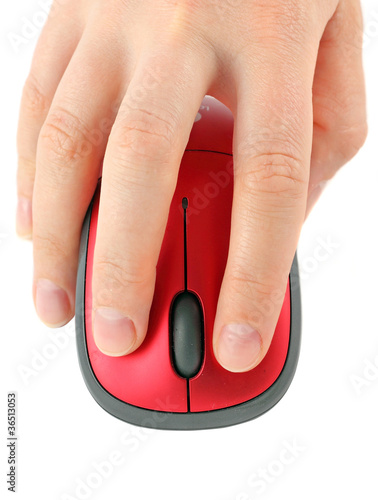Hand with computer mouse