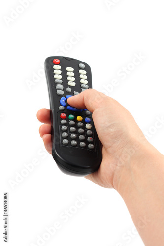 Hand with remote control
