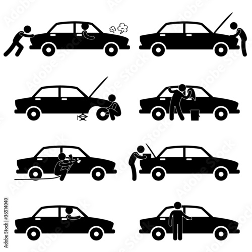 Fixing Checking Washing Repairing Painting Car Changing Tyre