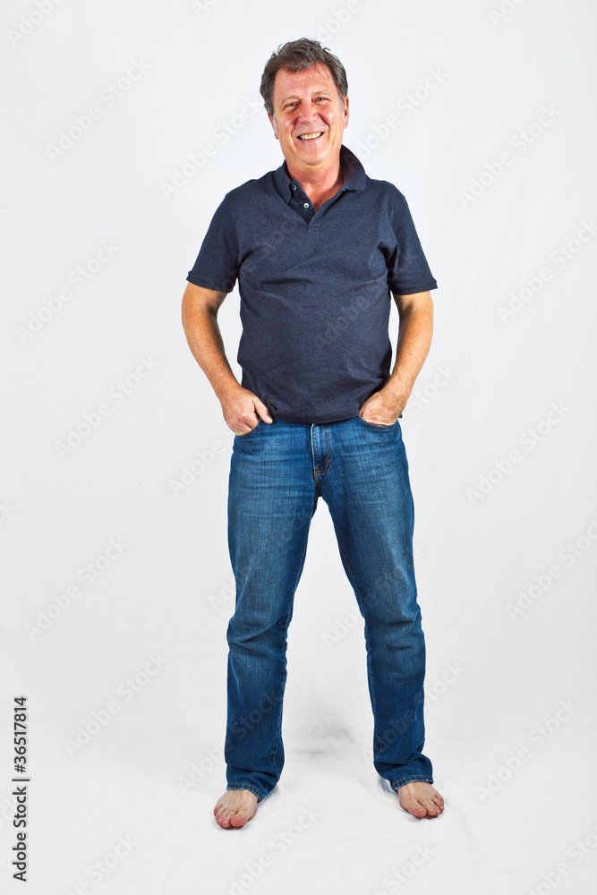 smart attractive man in studio isolated on white