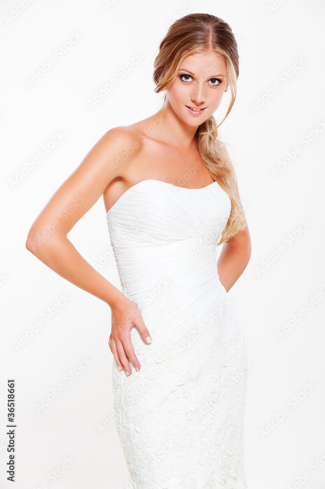 young blonde in white dress posing young blonde in white dress posing
