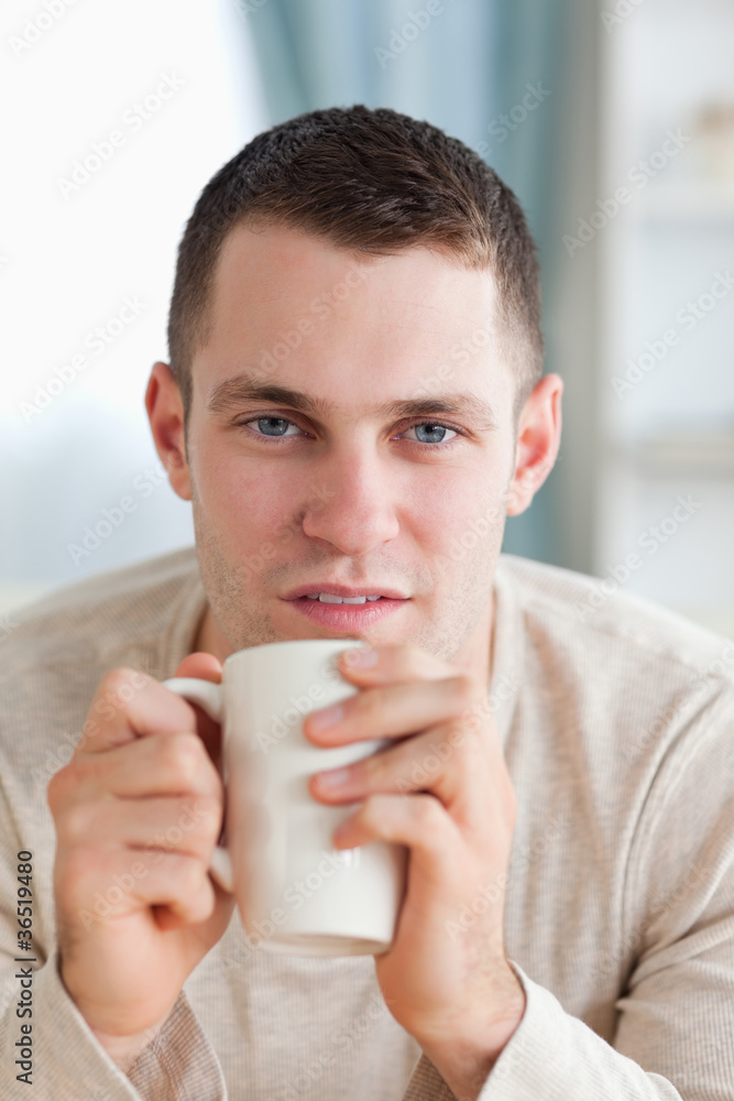 Portrait of a man having a tea Portrait of a man having a tea