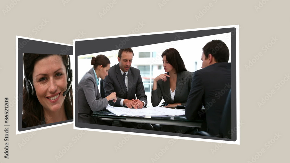 Animated interface about business Animated interface about business