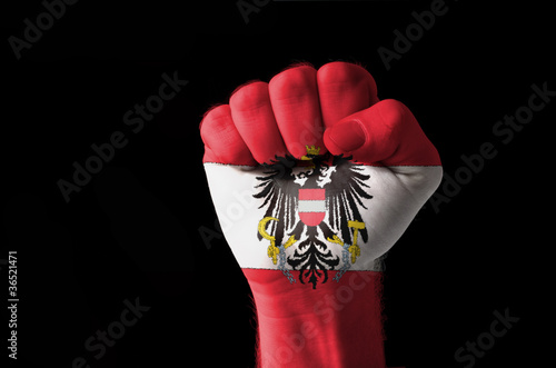 Fist painted in colors of austria flag #36521471
