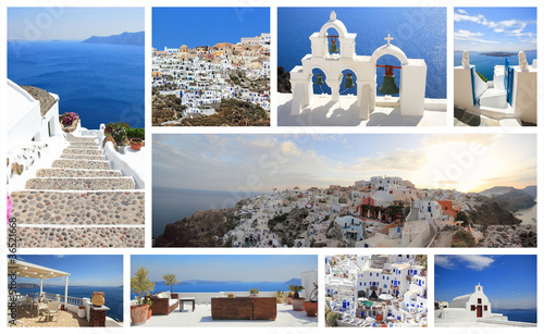 Fototapeta Naklejka Na Ścianę i Meble -  set of summer photos of Santorini Greece