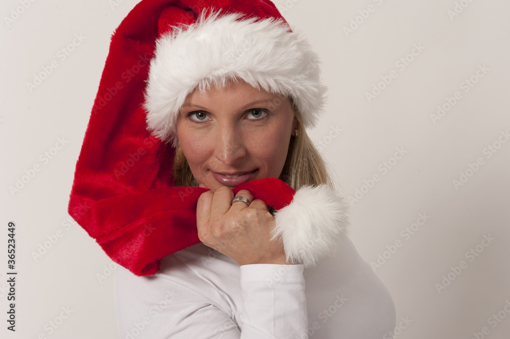 Blunde Frau weihnachtlich Blunde Frau weihnachtlich