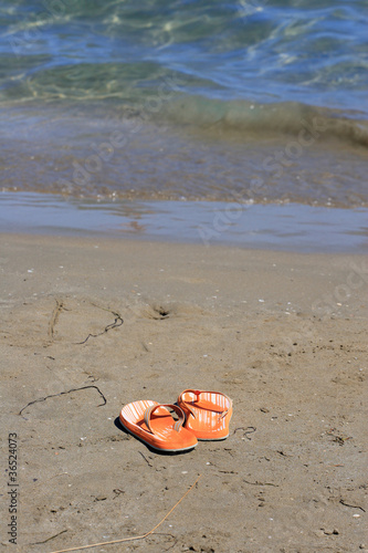 Flip flop sandals at the beach