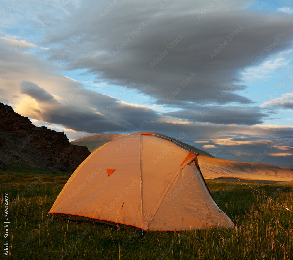 Tent on grassland