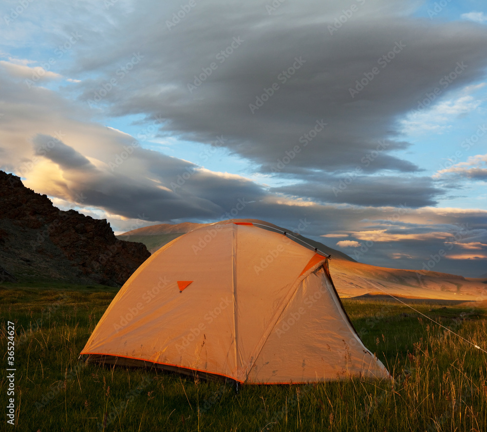Tent on grassland Tent on grassland