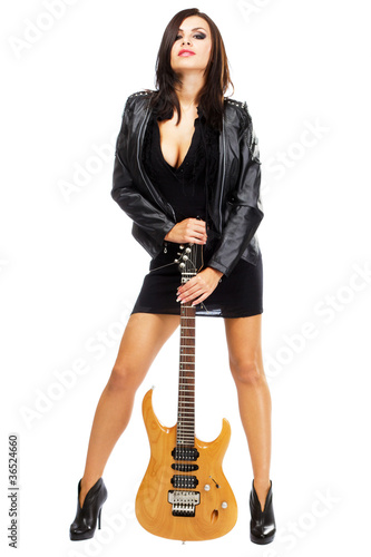 Sexy lady with a guitar