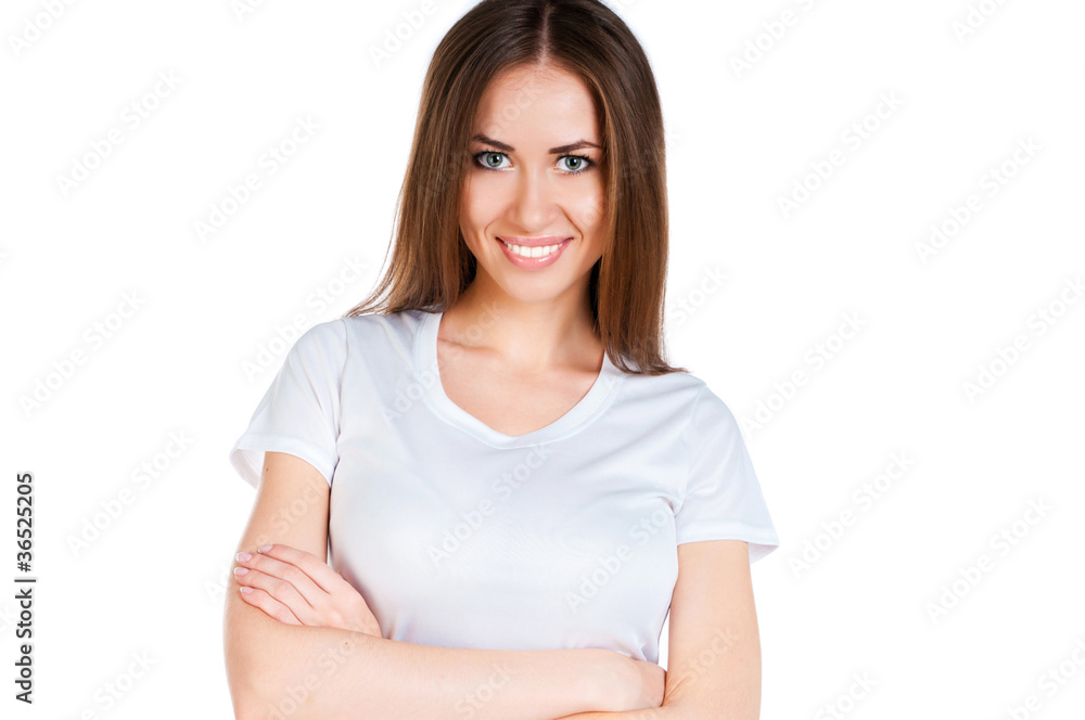 White caucasian Teen wearing a clean T-Shirt White caucasian Teen wearing a clean T-Shirt