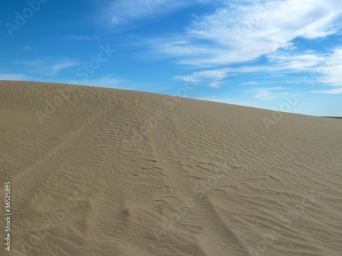 Sanddüne mit Reifenspuren