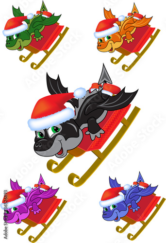 Dragon on a sled