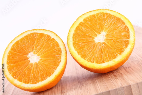 Orange cut in half