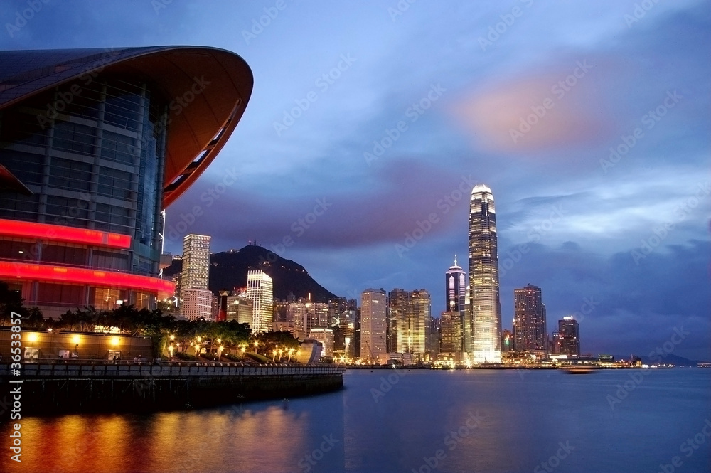 Naklejka premium Hong Kong night view