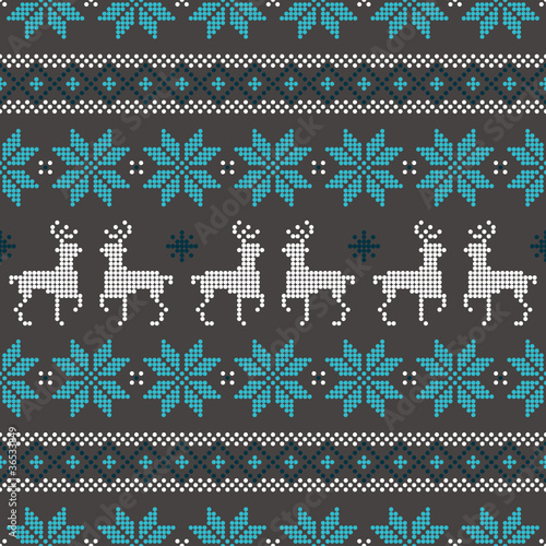 Wallpaper Mural Seamless Norwegian Pattern Turquoise/White/Grey Torontodigital.ca