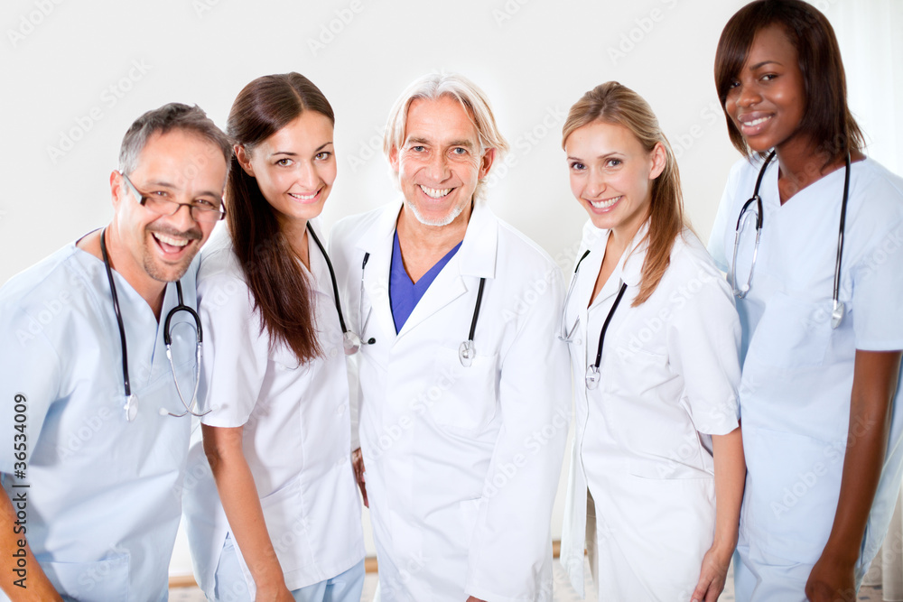 Portrait smiling doctors and colleagues Portrait smiling doctors and colleagues