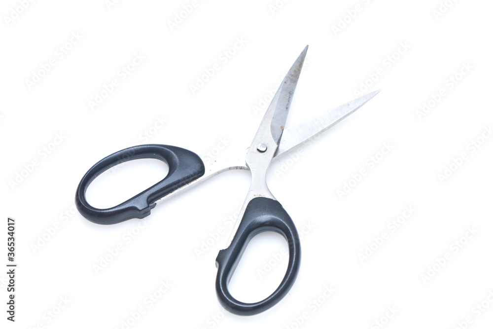 Rusted scissors on white background Rusted scissors on white background