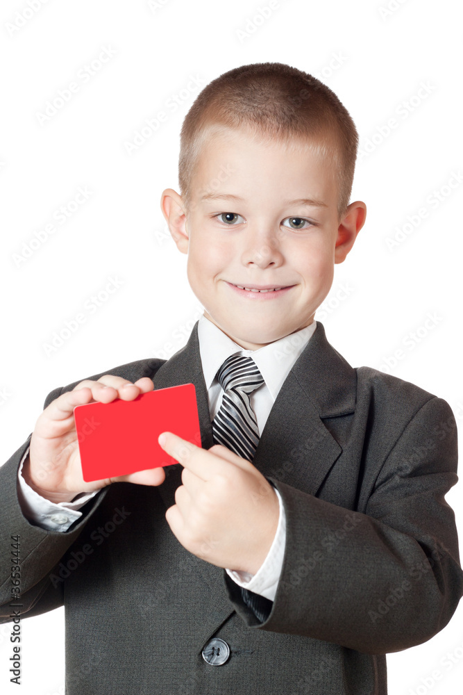 little boy holding a blank. Isolated on white background little boy holding a blank. Isolated on white background