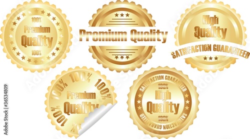 vector gold  premium quality label