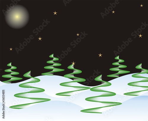 winter night in vector
