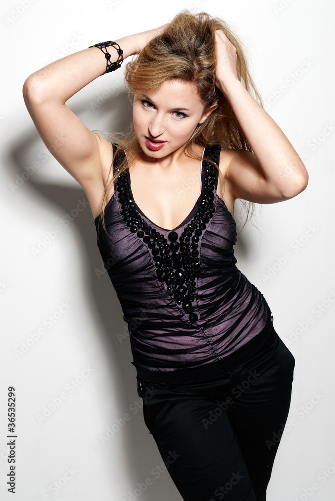 Young blond girl fashion glamour beauty shot, looking Young blond girl fashion glamour beauty shot, looking