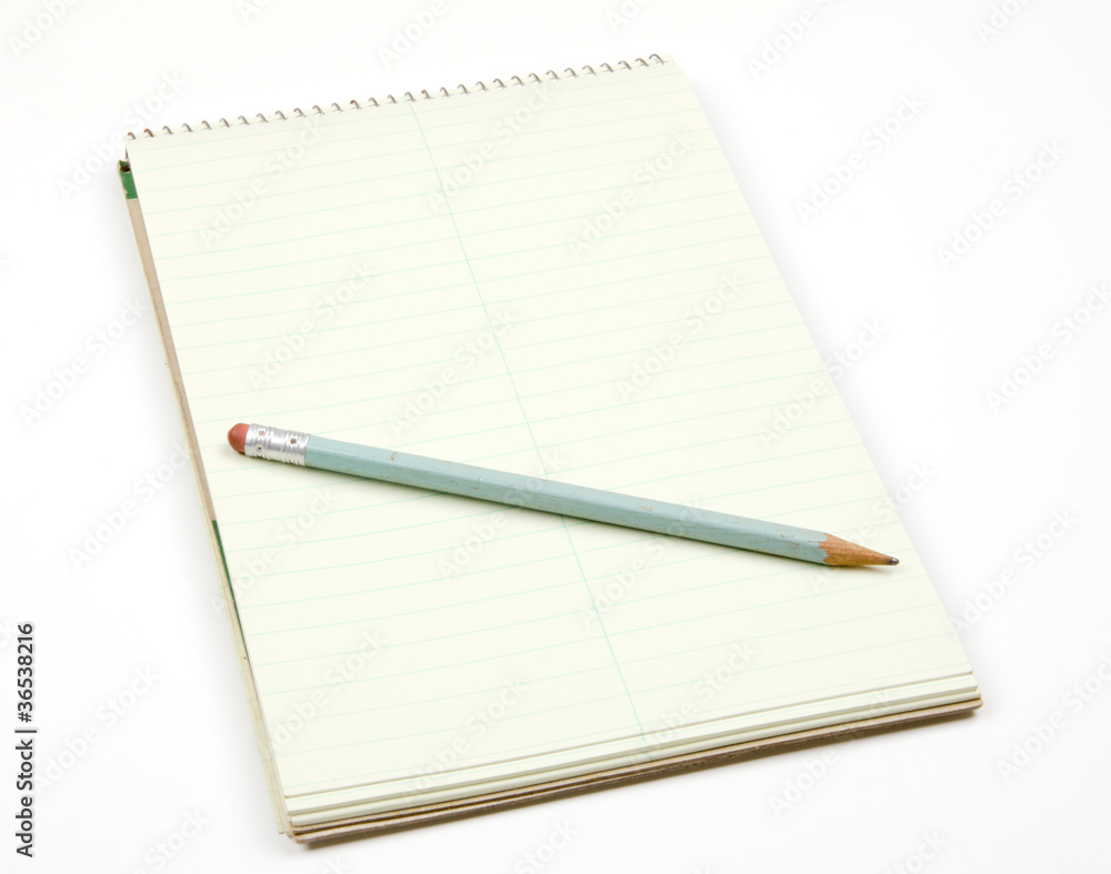 Notepad and pencil Notepad and pencil