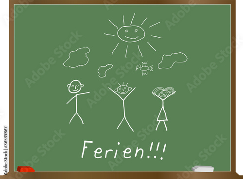 Kinder, Ferien, holiday, Schultafel, blackboard