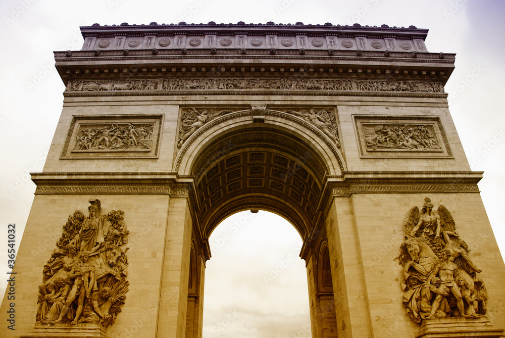 Arc de Triomphe with White Background