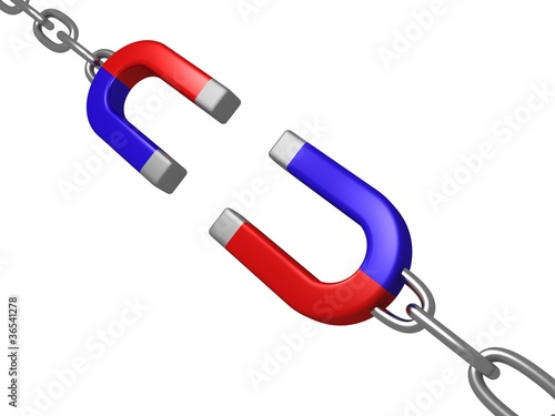 magnet horseshoe as link of chain