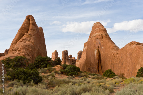 Natural sculptures in Arches National Park - Dinosaurs.