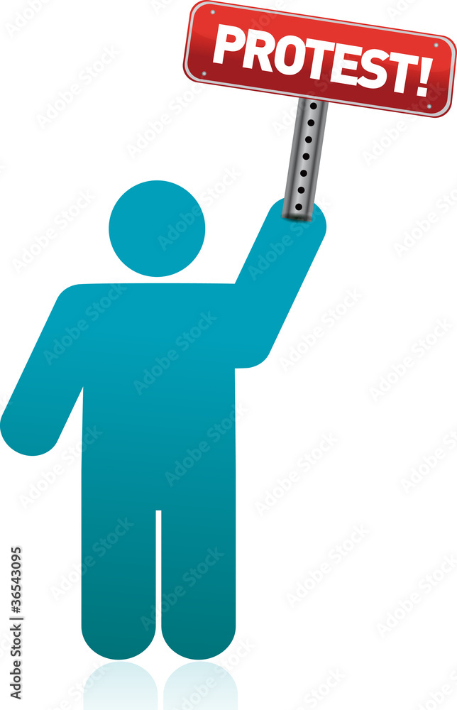 icon holding a protest sign illustration design icon holding a protest sign illustration design