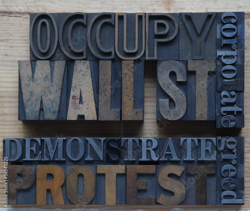 Photography words associated with Occupy Wall Street