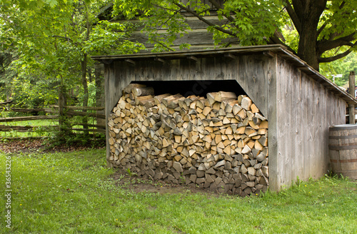 Old shed with firewood