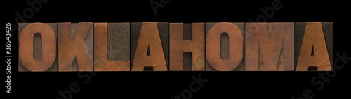 the word Oklahoma in old wood type