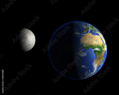 Erdball und der Mond - Afrika / Europa #36543681