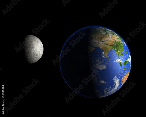 Erdball und der Mond - Asien #36543684