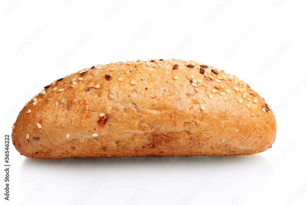 delicious bun with sesame seeds isolated on white delicious bun with sesame seeds isolated on white