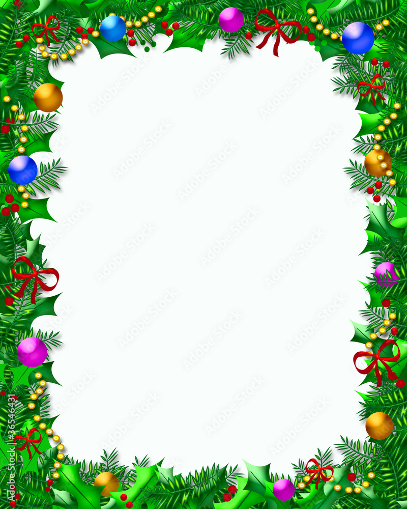 holly Christmas frame