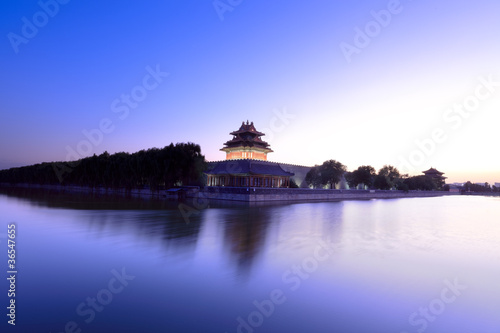 the turret and moat in beijing forbidden city © chungking