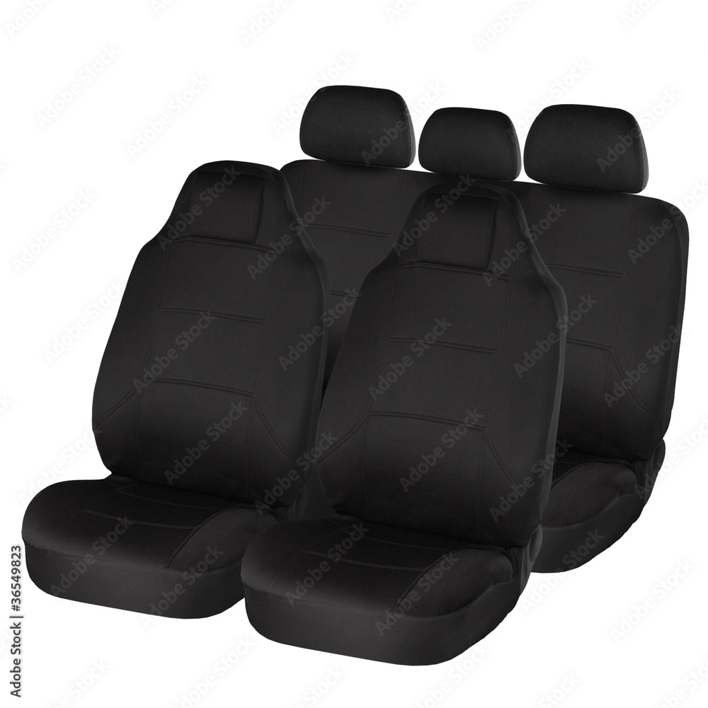 Naklejka premium Black ergonomic car seats isolated on white