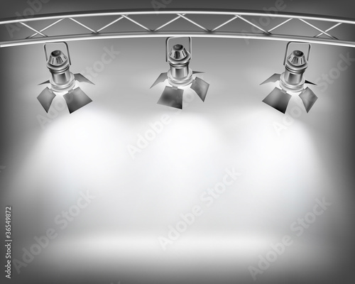 Wall with lights. Vector illustration.