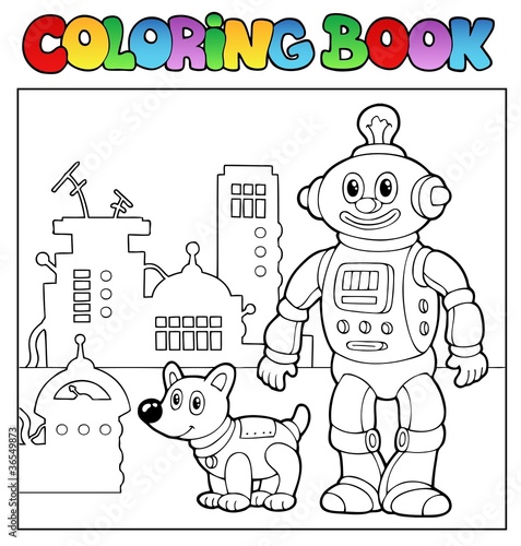 Coloring book robot theme 1