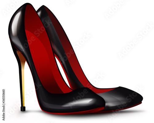 stilettos noir et rouge escarpins photo