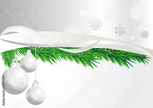 three  silver  christmas balls 3